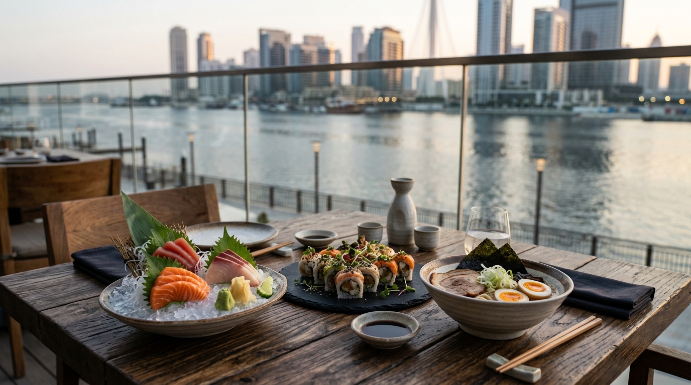 Japanese Restaurant with Creekside View in Dubai
